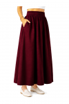Bordo Double Cepli Uzun Etek