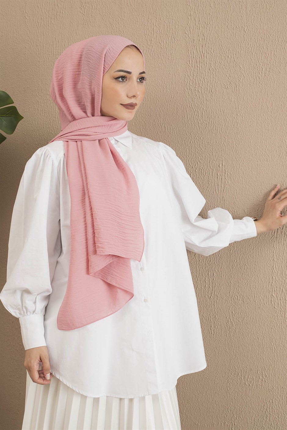 Çiçek Baskılı Kolu Bağcıklı Elbise Pembe